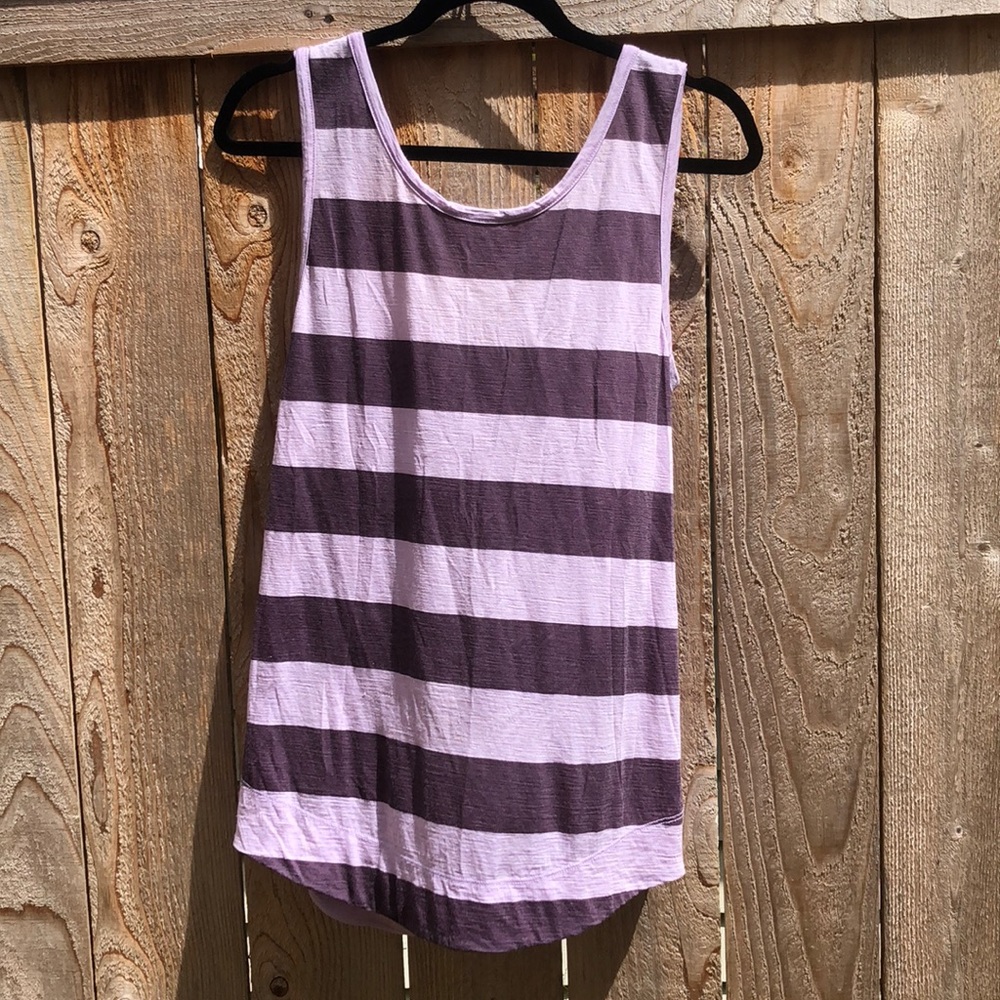 Icebreaker purple striped tank top